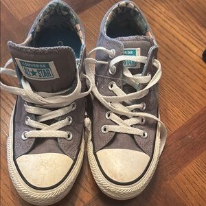 Converse Gray and White High-Top Sneakers Classic Design